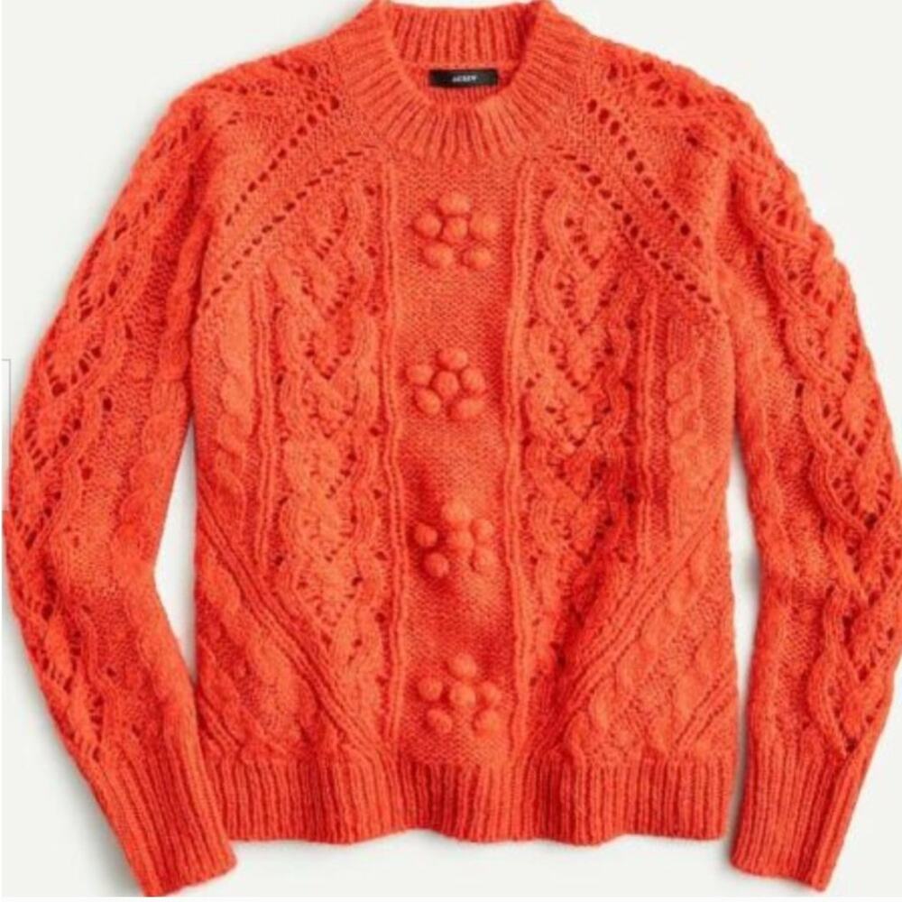 J Crew Alpaca Wool Blend Cable Knit Sweater